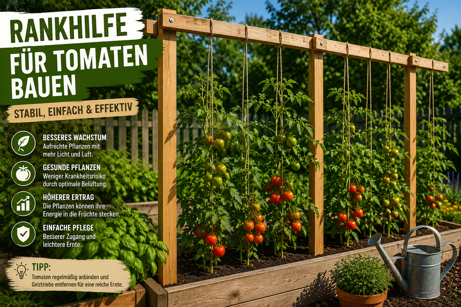 Rankhilfe für Tomaten bauen